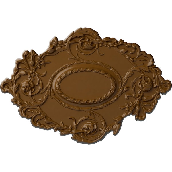 Ekena Millwork Kinsley Flowing Leaf Ceiling Medallion, Hand-Painted Smokey Topaz, 30 3/8"W x 20 3/4"H x 1"P CM30KISTF - main